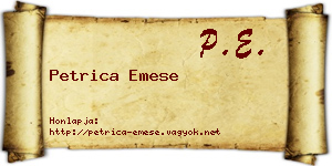 Petrica Emese névjegykártya